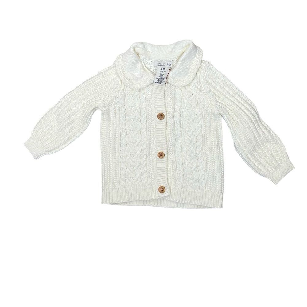 NWT Rachel Zoe Ivory Button Front Knit Cardigan Sweater Size 18 Months